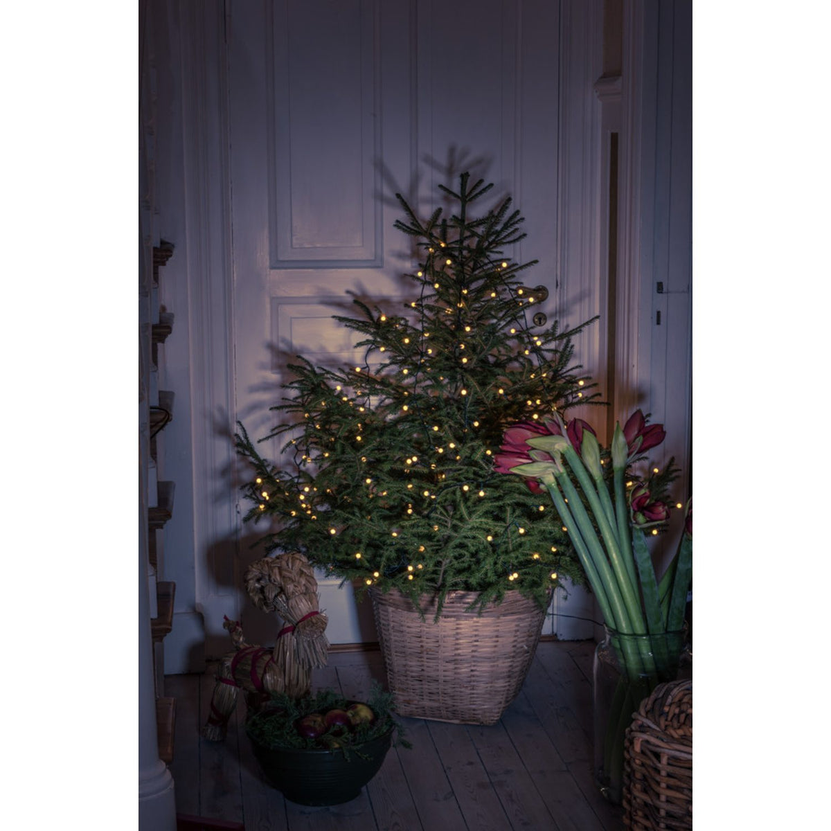 Slinga Amber LED Cherry Grön kabel Julgransbelysning 240 cm