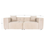 Tbilisi 2-sits (220 x 108 x 65 cm) 2-sitssoffa Kräm