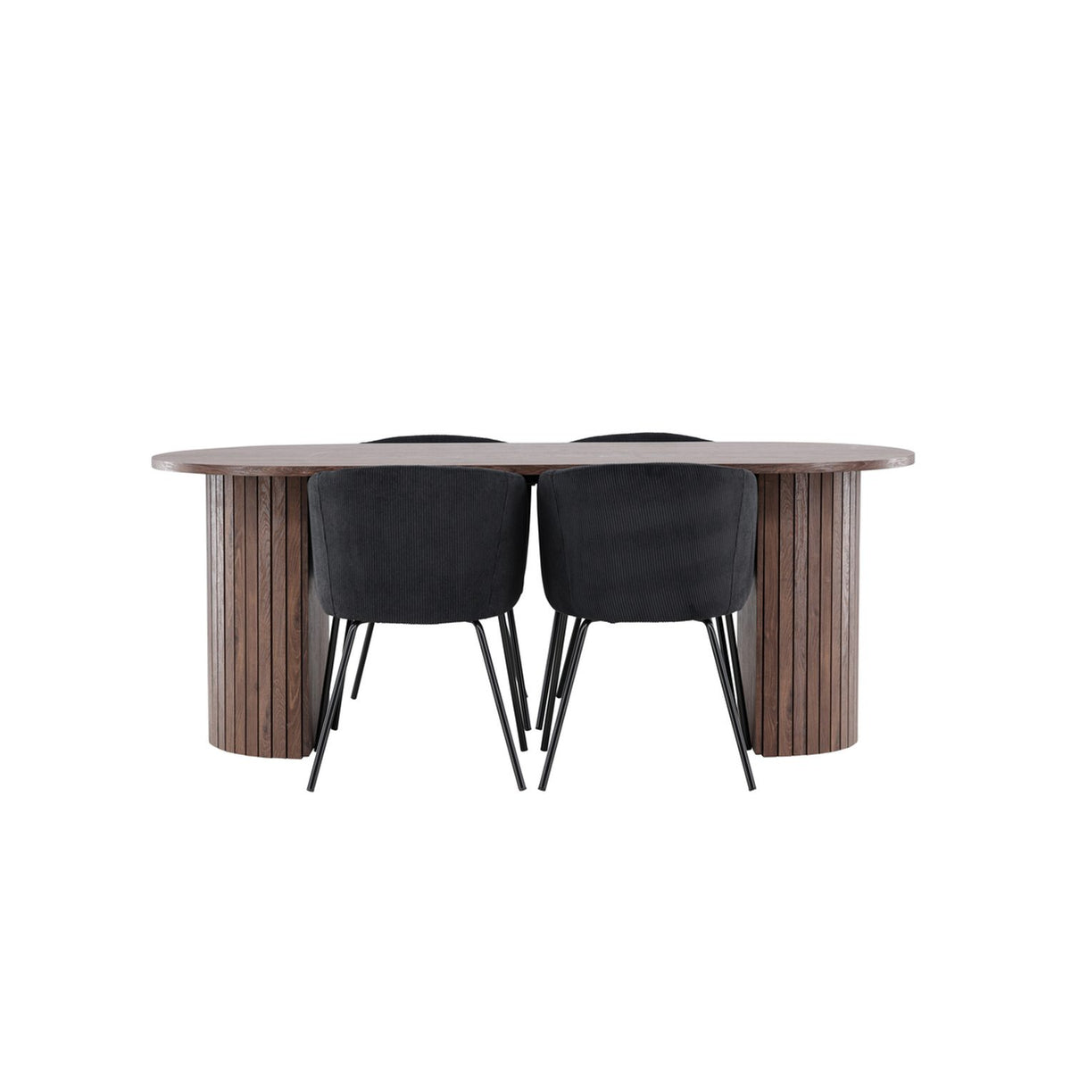 Härön, Berit Ovalt matgrupp Svart, Mocka, 200 x 90