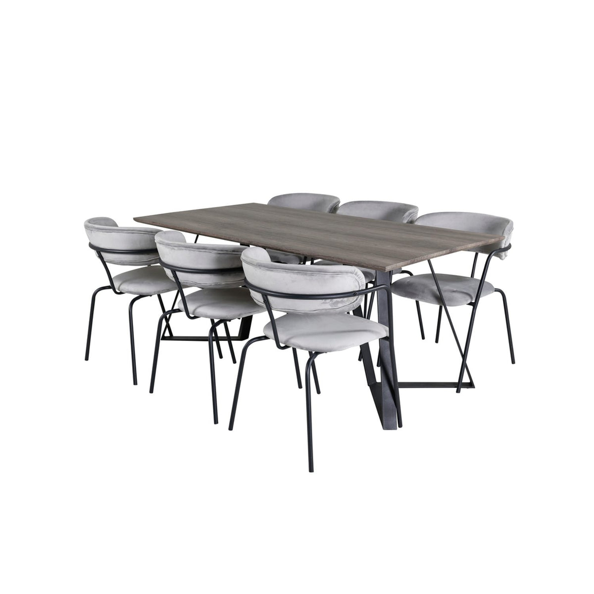 Marina, Arrow Rektangulär matgrupp Svart,Grå, Svart,Grå, 180 x 90