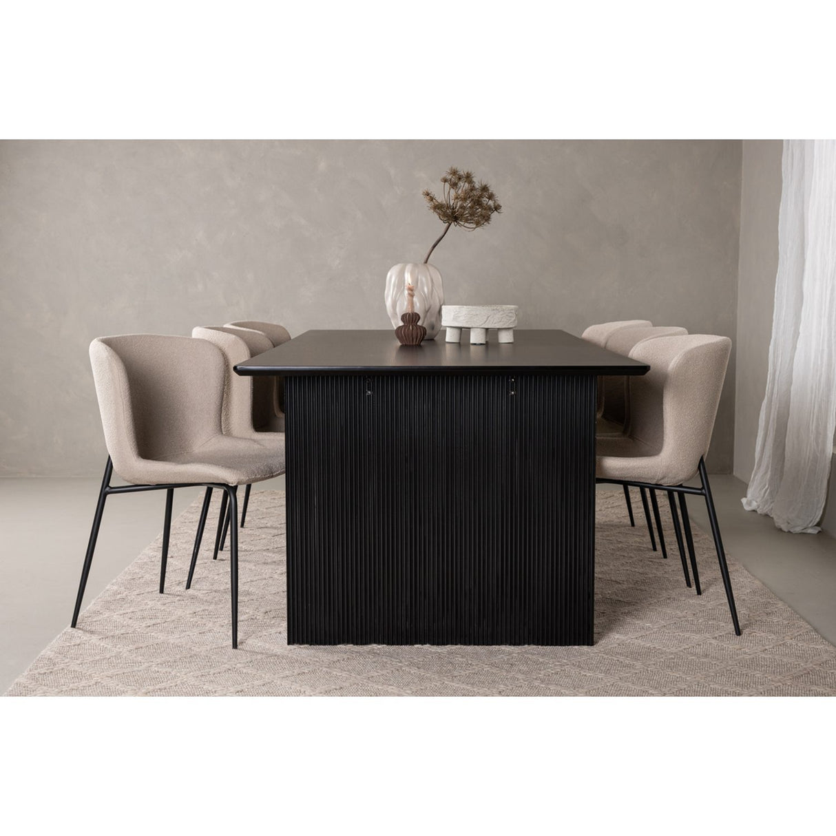 Vail, Modesto Rektangulär matgrupp Svart,Brun, Svart, 200 x 100