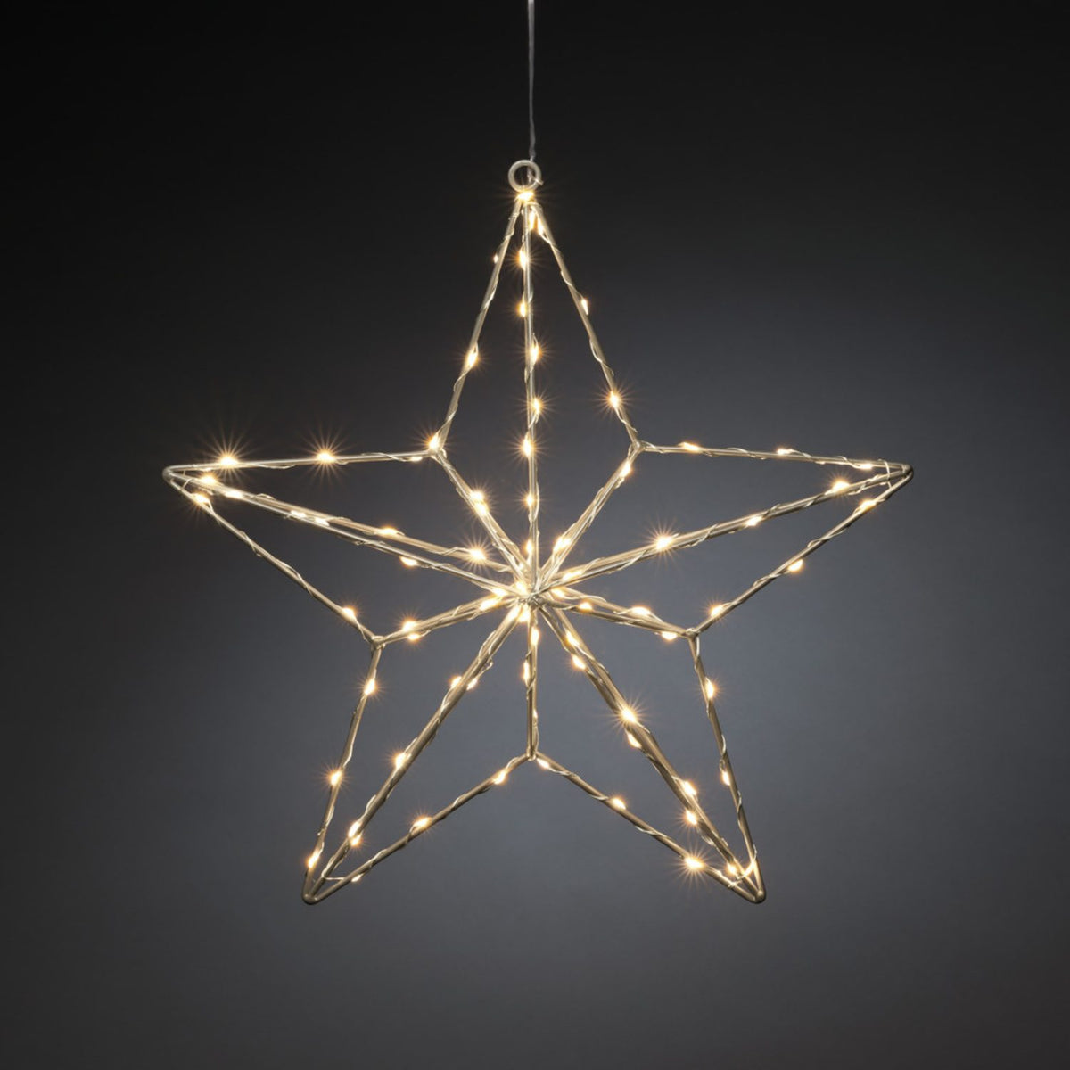 Metall hängande 90 amber LED 36 cm Julstjärna Inne Silver