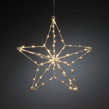 Metall hängande 90 amber LED 36 cm Julstjärna Inne Silver