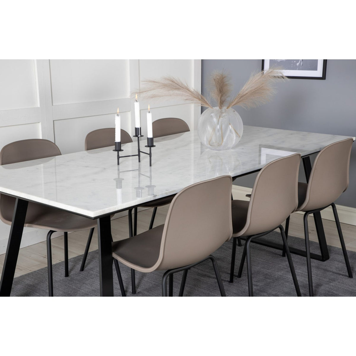 Estelle, Arctic Rektangulär matgrupp Beige