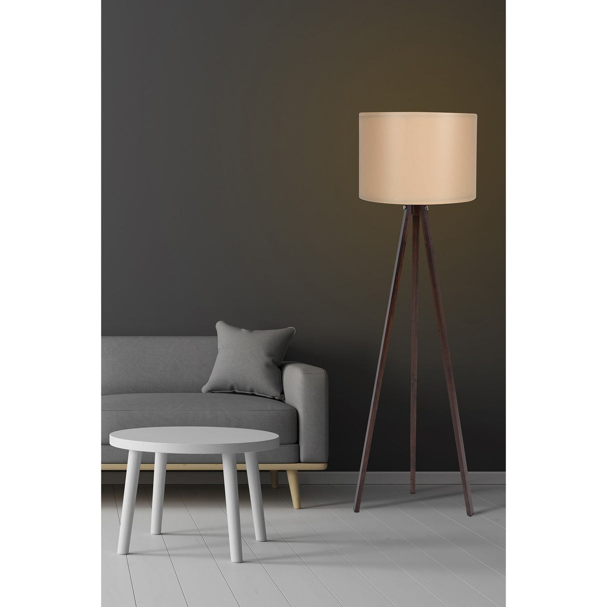 Salvador (H 145 cm) Golvlampa Valnötskräm