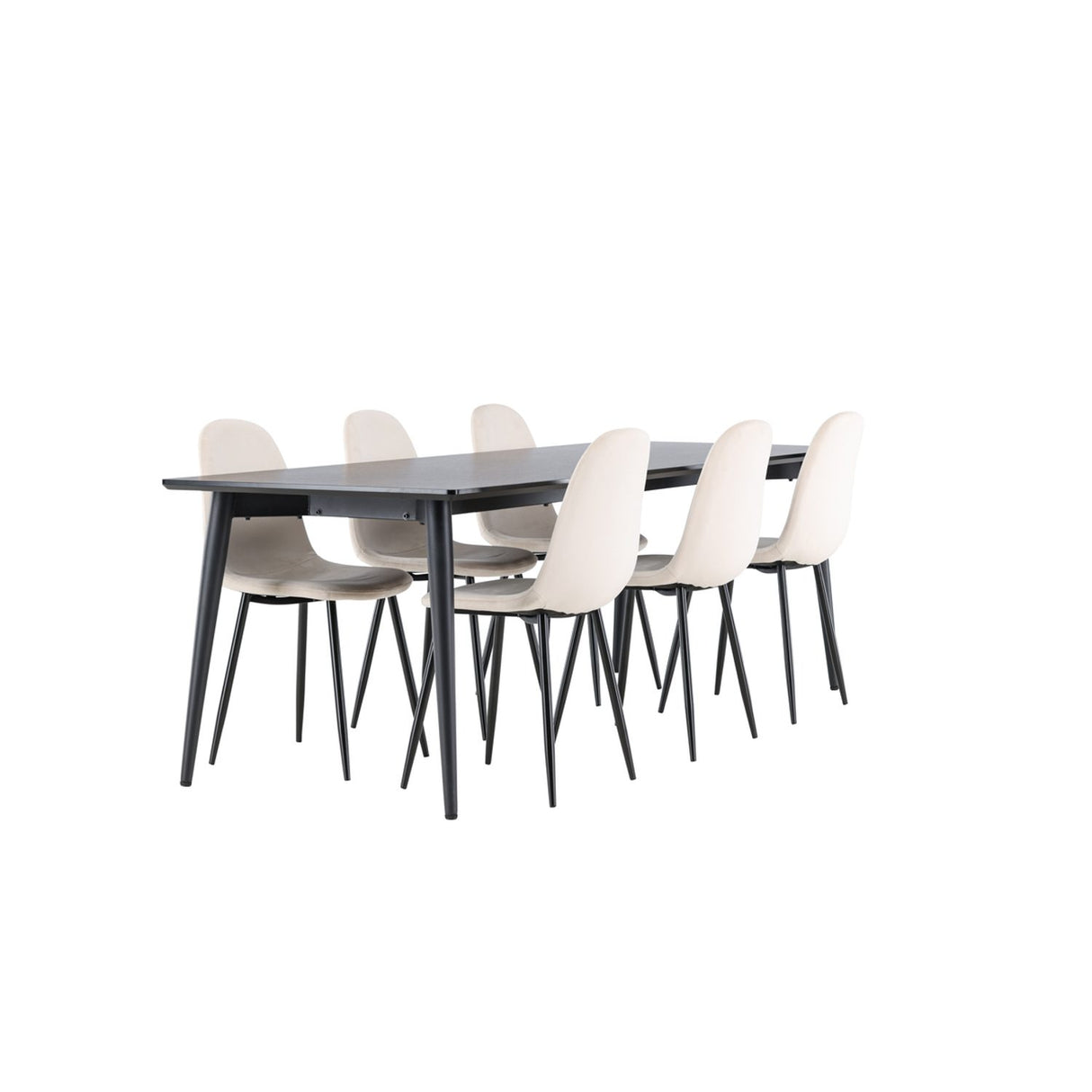 Ellis, Polar Rektangulär matgrupp Beige,Svart, Svart, 230 x 85