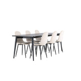 Ellis, Polar Rektangulär matgrupp Beige,Svart, Svart, 230 x 85