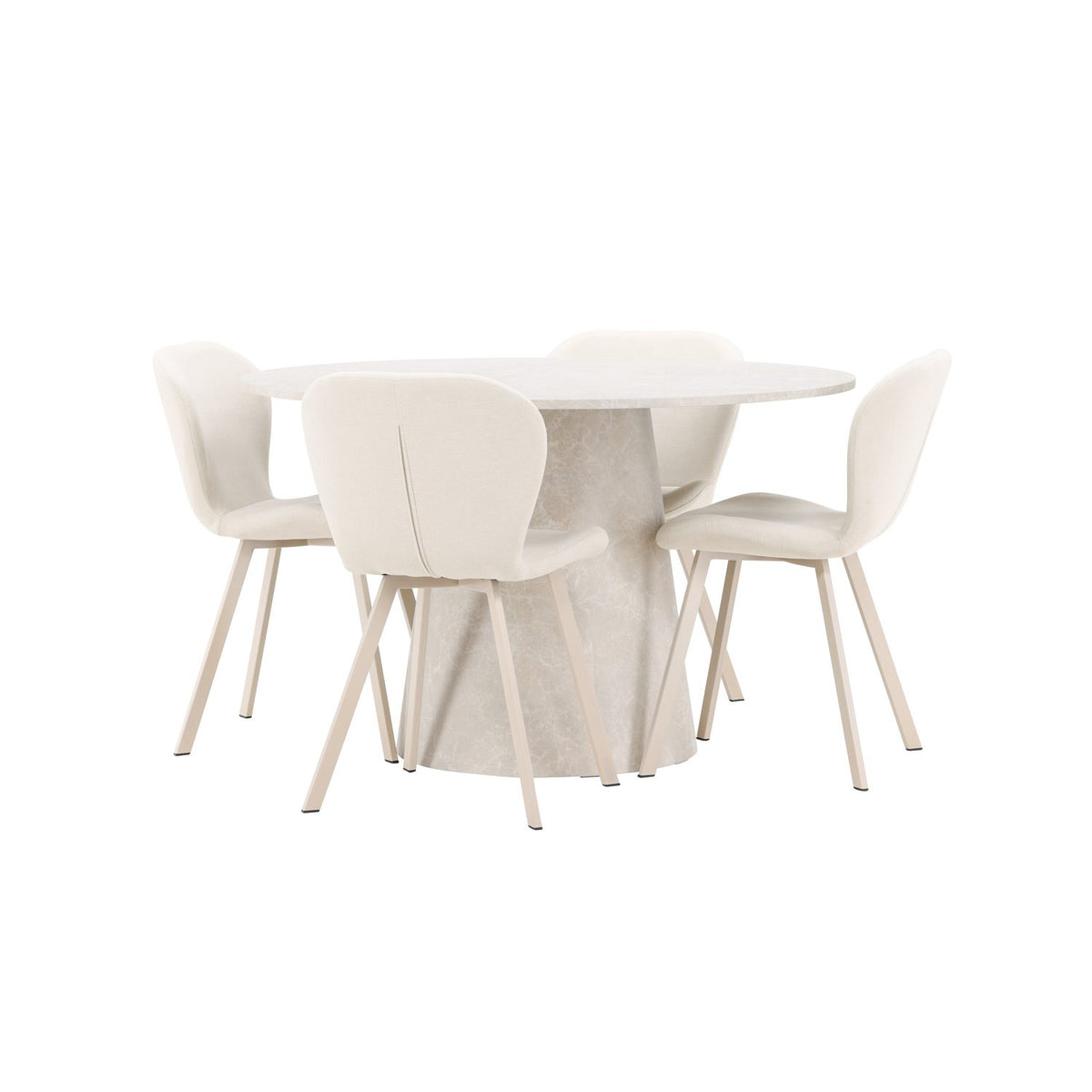 Lanzo, Lilja Runt matgrupp Beige, Beige, 4st