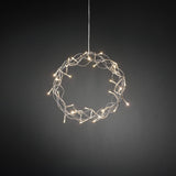 Varmvita LED Metall Julkrans med Belysning 30 cm, Silver