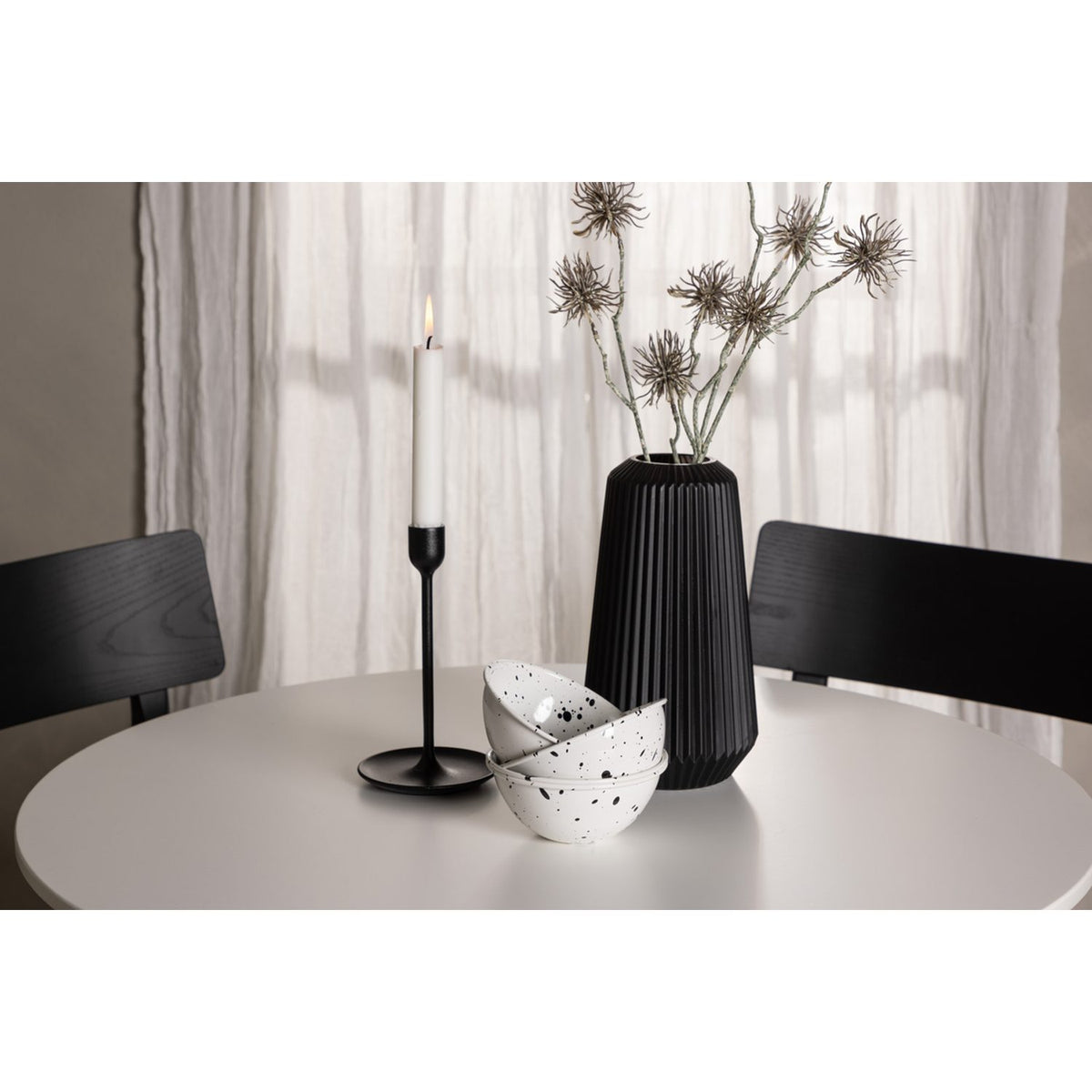 Hamden, Montros Rund matgrupp Svart, Vit, ⌀80