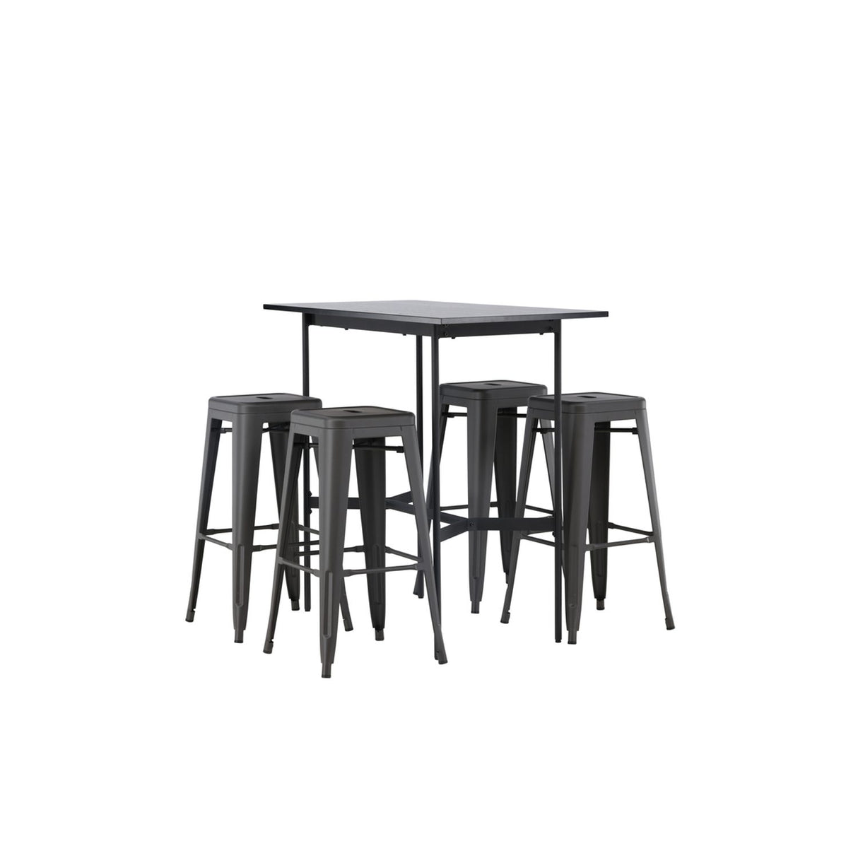 Rax, Tempe Rektangulär matgrupp Mörkgrå, Svart, 120 x 60
