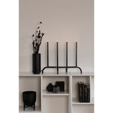 4 Ljus Metall Svart 50 cm Elljusstake