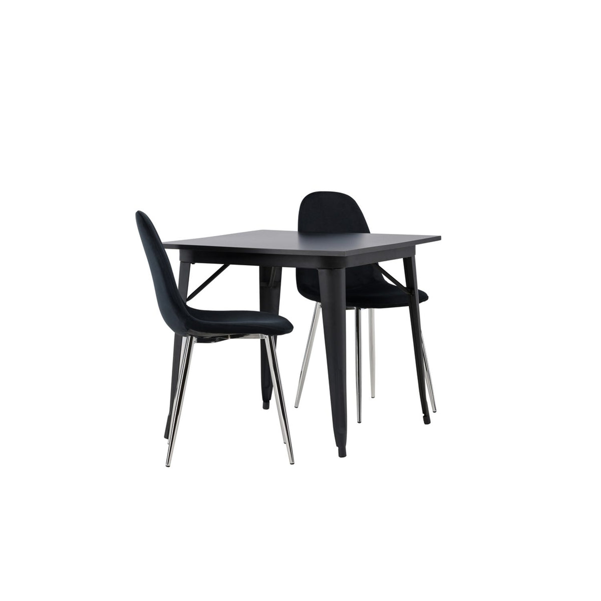Tempe, Polar Rektangulär matgrupp Svart,Silver, Svart, 80 x 80