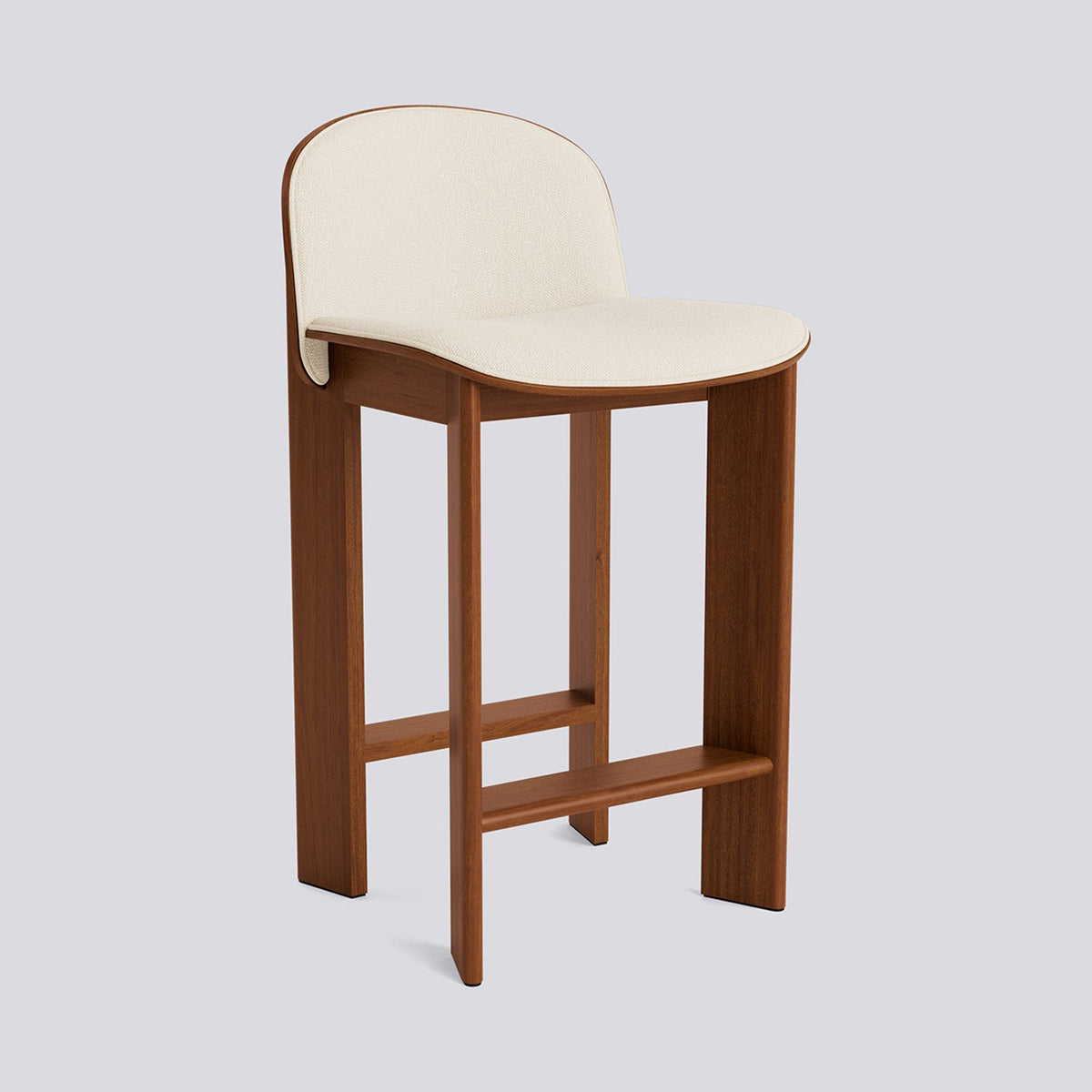Chisel 35 med ryggstöd 65 cm Barpall lackerad valnötsfaner, Turf Cream