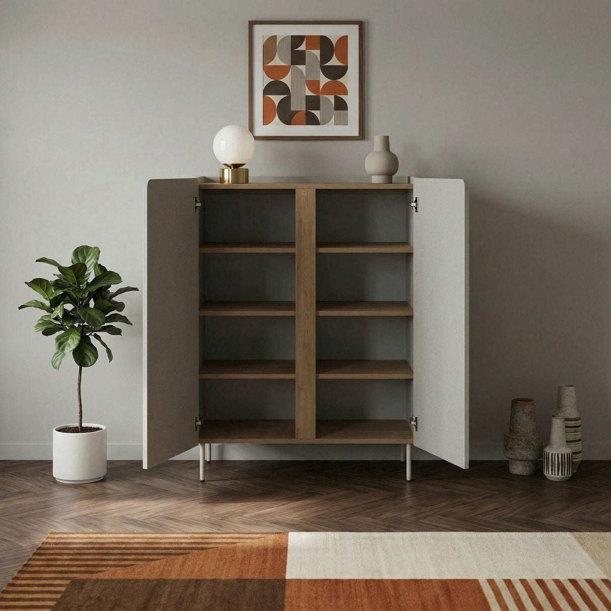 Lucile (90 x 120,4 x 40,5 cm) Sideboard Sandsten naturlig ek