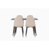 Kaseidon, Polar Rektangulär matgrupp Beige,Svart, Mörkbrun, 120 x 80