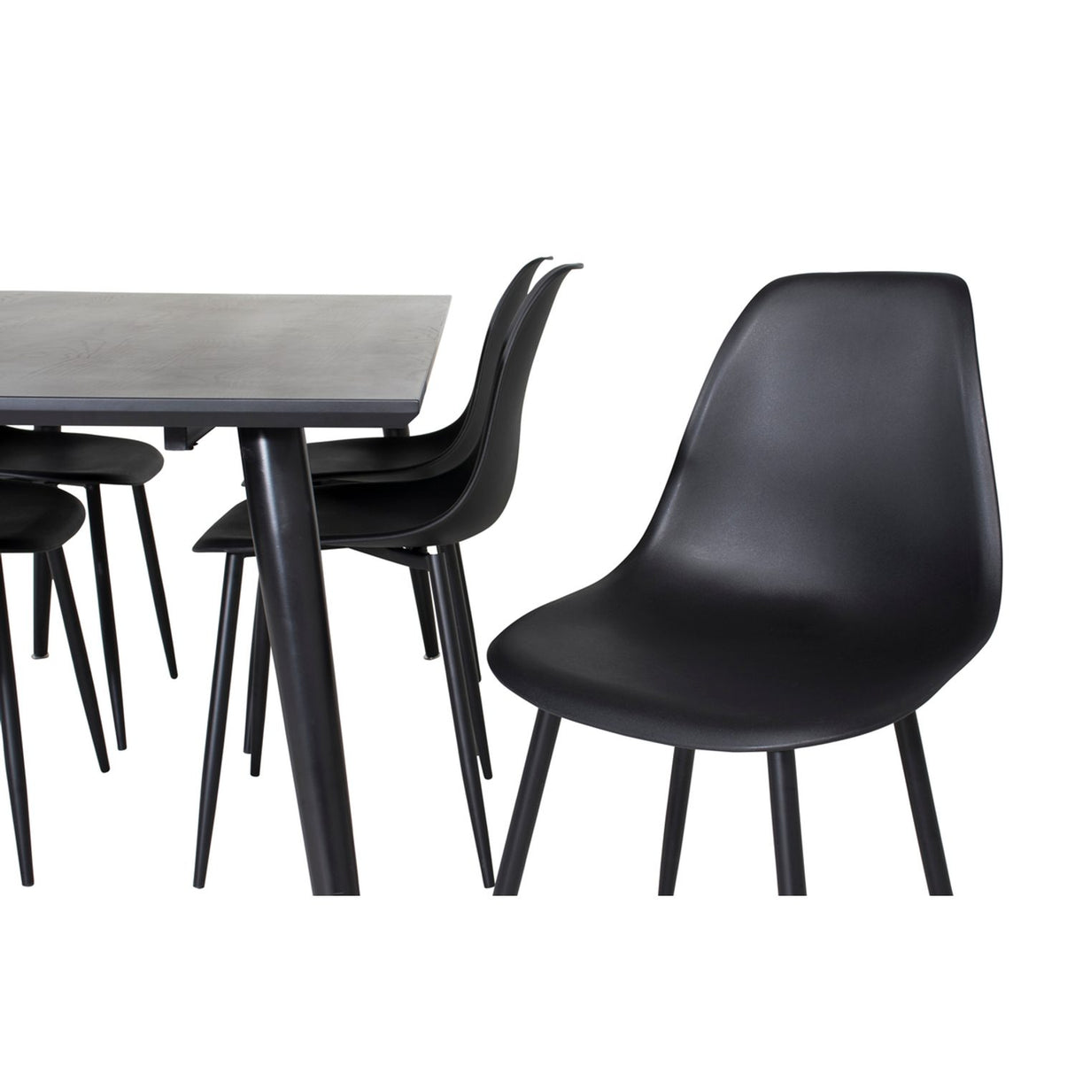 Dipp, Polar Rektangulär matgrupp Svart, Svart, 180 x 90