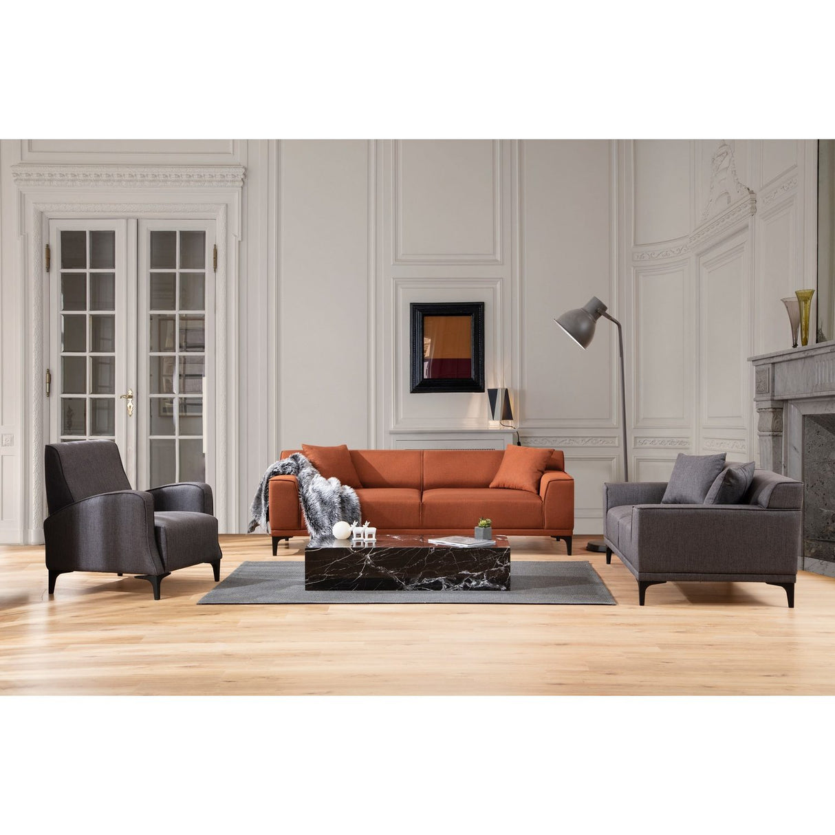 Cork 3 (215 x 87 x 86 cm) 3-sitssoffa Orange