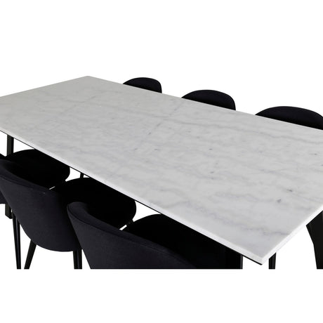Estelle, Velvet Rektangulär matgrupp Svart