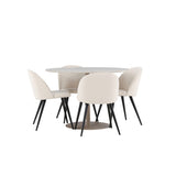 Lycke, Velvet Rund matgrupp Beige,Svart, Beige, ⌀110