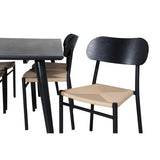 Dipp, Polly Rektangulär matgrupp Svart,natur, Svart, 180 x 90