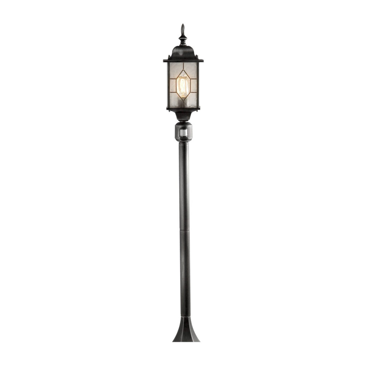 Milano E27 1.31m Svart/Silver Lyktstolpe