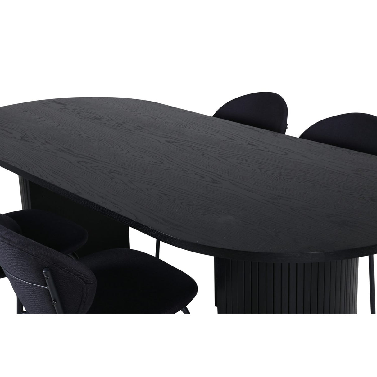Bianca, Vault Oval matgrupp Svart, Svart, 200 x 90
