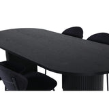 Bianca, Vault Oval matgrupp Svart, Svart, 200 x 90
