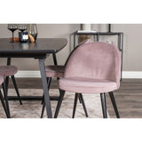 Inca, Velvet Rektangulär matgrupp Svart,Dammrosa, Svart, 160 x 85