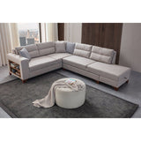 Porto (230 x 90 x 150 cm) Hörnsoffa-bäddsoffa Creme, Vänster
