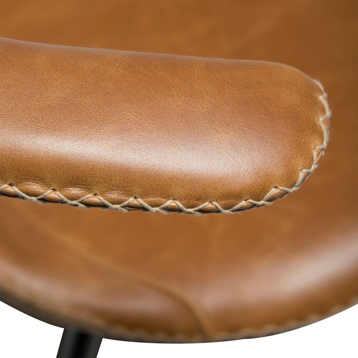Flair Stol Light Brown Leather, Black