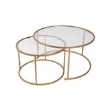 Nairobi Set (80 x 43 x 80 cm) Soffbordsset Guld