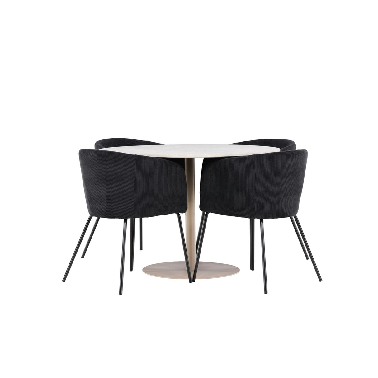 Lycke, Berit Rund matgrupp Svart, Beige, ⌀110