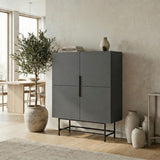 Edinburgh (100 x 128 x 40 cm) Sideboard Antracit svart