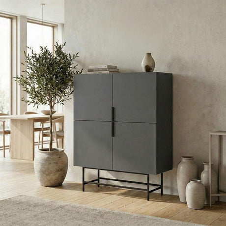 Edinburgh (100 x 128 x 40 cm) Sideboard Antracit svart