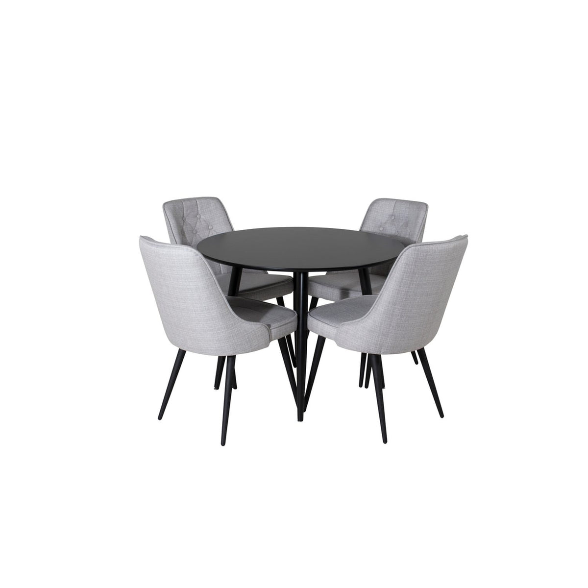 Plaza, Velvet Deluxe Rund matgrupp Svart,Ljusgrå, Svart, ⌀100
