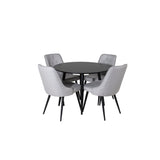 Plaza, Velvet Deluxe Rund matgrupp Svart,Ljusgrå, Svart, ⌀100