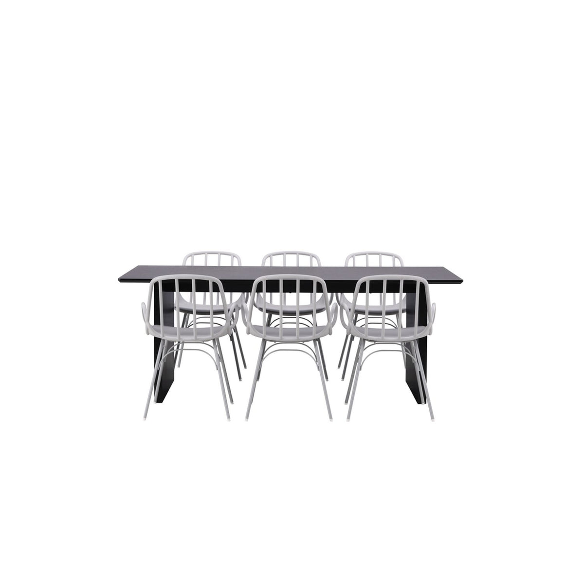 Vail, Dyrön Rektangulär matgrupp Greige, Svart, 200 x 100