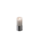 Vaxljus vitt med folie LED timer 4/8h 2xC Dekorationsljus El 7,5x17,5cm, Silver