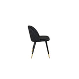 Sammet Matstol Svart,Guld, PU, 54 x 77 x 50