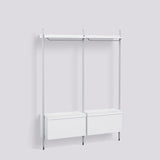 Pier System 1002 2 sektioner 162 × 34 × 209 cm Hyllsystem PS White, Klaranodiserad aluminium