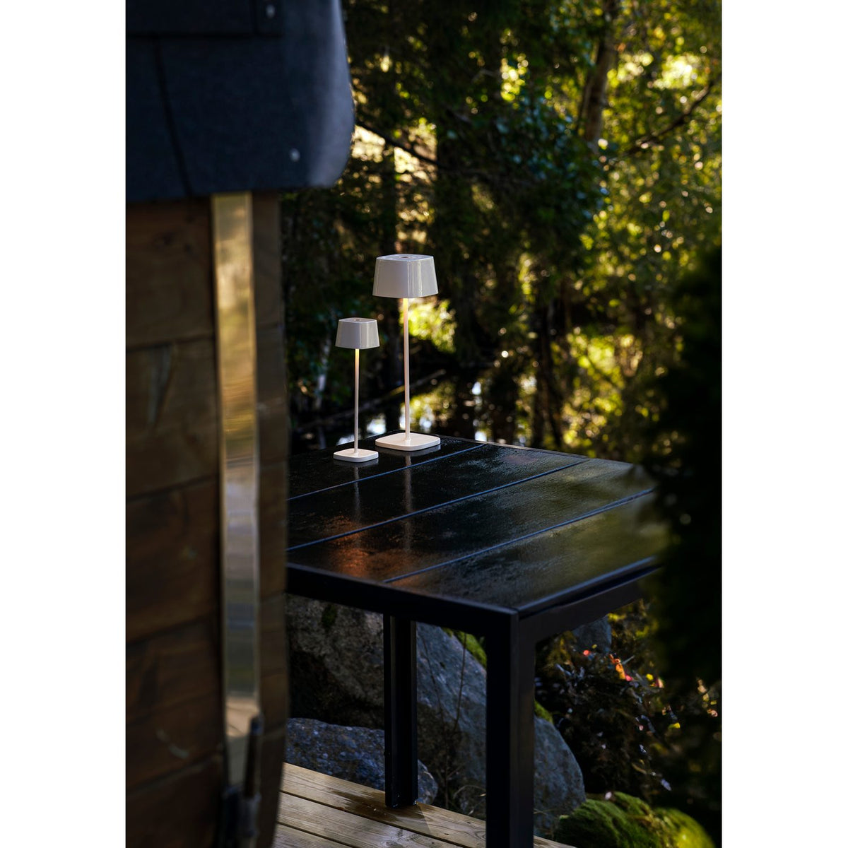 Capri bordslampa USB Bordslampa Ute/Inne Gräddvit