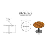 Cirebon Runt matbord Svart,Natur, Teak, ⌀100