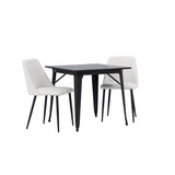 Tempe, Night Rektangulär matgrupp Svart,Vit, Svart, 80 x 80