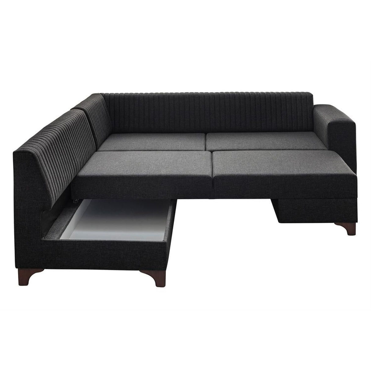 Harare (125 x 190 cm) Bäddsoffa, hörn Antracit, Vänster
