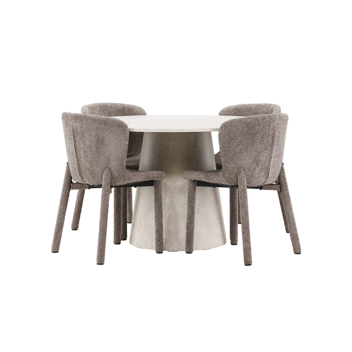 Lanzo, Astoria Runt matgrupp Brun, Beige, 4st