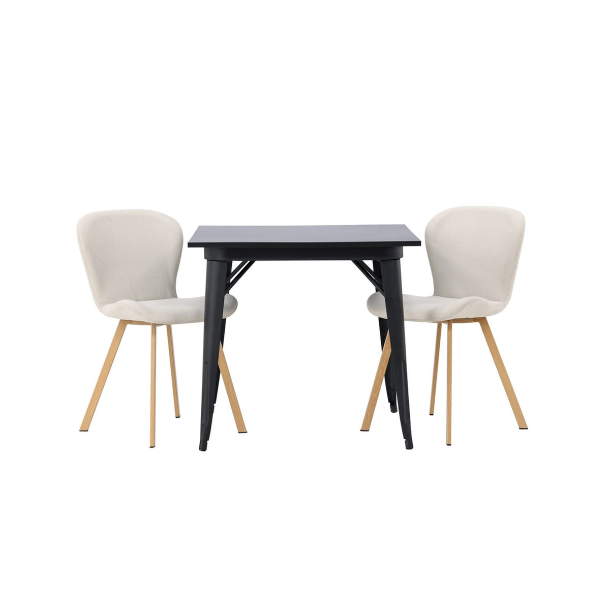 Tempe, Lilja Rektangulär matgrupp Beige, Natur, Svart, 80 x 80