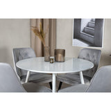 Plaza, Velvet Deluxe Rund matgrupp Svart,Ljusgrå, Vit, ⌀100