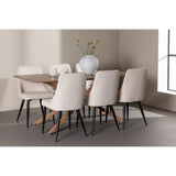 Piazza, Leone Rektangulär matgrupp Beige,Svart, Mocka, 180 x 90