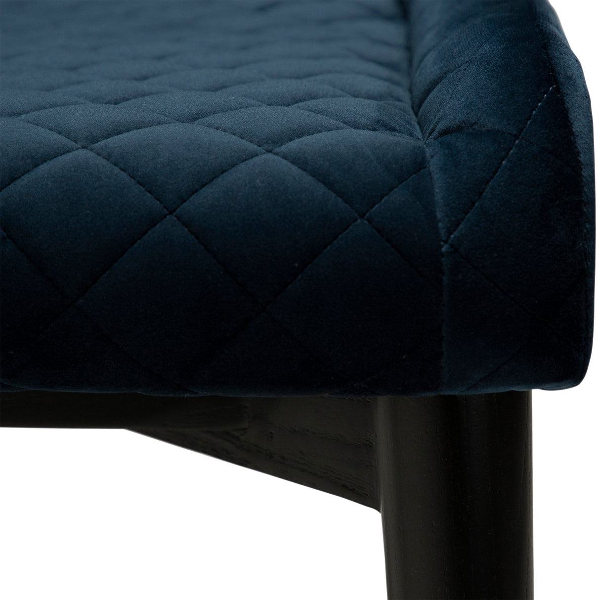 Vetro Stol Midnight Blue Velvet, Black Oak